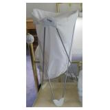 laundry hamper, plastic shoe boxes