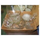 box of clear & pressed glass