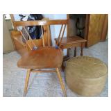 Side chair, foot stool, small stand