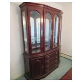 2 pc lighted hutch Crawford furniture Jamestown
