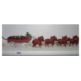 cast iron horse & keg wagon