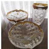lead crystal vase, 2 bowls - made in germany