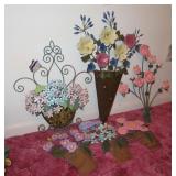 metal wall hanging flowers etc