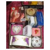 bx-nail dryer, clock, tins etc