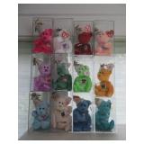 12 month birthday beanie babies in cases