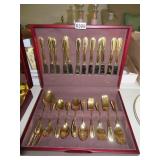 64 pc farberware gold plated flatware