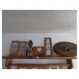 Pine shelf with contents 48in width