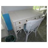 Wicker desk and chair