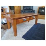 2 drawer pine coffee table