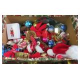 box of christmas ornaments