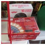 3 new bxs icicle lights, glitter tree topper