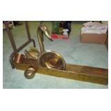 brass apple, swan, dish, tray