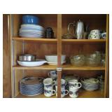 Set of dishes. Coffee cups, glasses bowls**