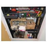 3 shelves of tools sockets and hardware. Misc