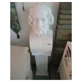 homer ceramic bust on pedestal 48'