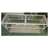 rattan glass top sofa table 48' x 15' x 27'