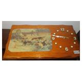 wooden wall clock hunting beagles