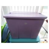 purple tote full of clear beanie babies cases