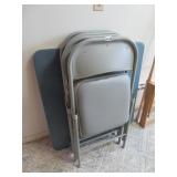 4 folding chairs and card table