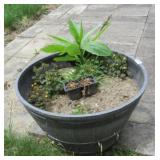 plastic barrel planter