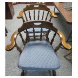 2 pine arm chairs