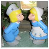 ceramic dutch boy 17'  & girl 15' statues