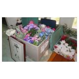 4 totes of artificial flowers