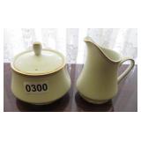 mikasa ivory china 'trousdale' creamer,sugar,lid