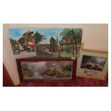 oil on canvas, prints/frames