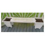 plastic bench with planter ends