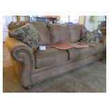 MICROFIBER COUCH W/THROW PILLOWS