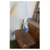 OAK END TABLE MAGAZINE HOLDER / LIGHT