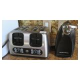 HAMILTON BEACH CAN OPENER, GE 4 SLICE TOASTER
