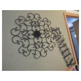 METAL WALL DECOR-WINE RACK,FAMILY,SCROLL,BASKET