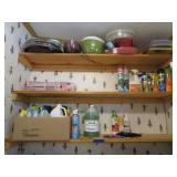 CONTENTS OF SHELVES ABOVE W/D