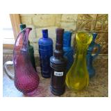7 PCS VASES, BOTTLES