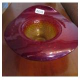 MID CENT HOBNAIL AMBERINA GLASS PITCHER VASE