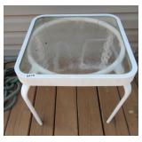 ALUMINUM OUTDOOR TABLE W/GLASS TOP