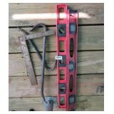 2 -2' LEVELS, CROW BARS, SQUARE