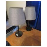 PR OF TABLE LAMPS W/ OUTLET & USB