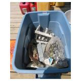 TOTE OF JOIST HANGERS, MISC HARDWARE ETC