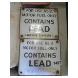 2 PORCELAIN GAS PUMP SIDE PLATES