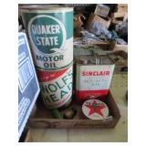 OIL ADVERTISING CANS-WOLF,SINCLAIR,QUAKERSTATE