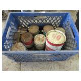 CRATE OF OIL CANS