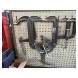 5 C CLAMPS AND 2 THREE WAY CLAMPS