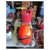 CHAIN SAW LOT-HELMET,CHAIN,GASCAN,WEDGES