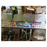 4 ORGANIZERS FULL OF ELECTRICAL CONNECTORS