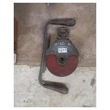 ANTIQUE DRAW SHAVE & WOODEN PULLEY