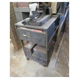 METAL 4 WHEEL SHOP CART w/ 2 DRAWERS