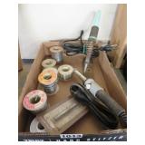 2 SOLDERING IRONS AND WIRE